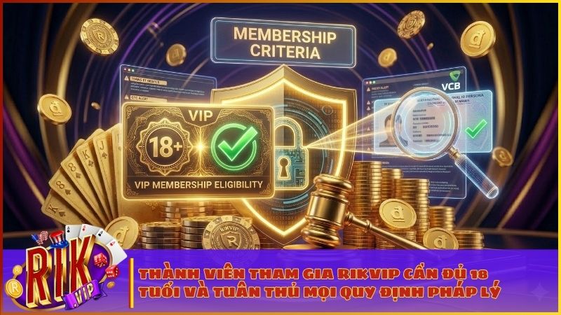 Thành viên tham gia cổng game Rikvip cần đủ 18 tuổi và tuân thủ mọi quy định pháp lý để đảm bảo quyền lợi cá nhân
