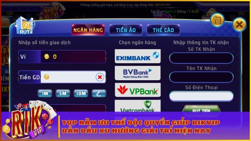 Những tính năng ưu việt giúp RIKVIP khẳng định đẳng cấp sòng bài quốc tế