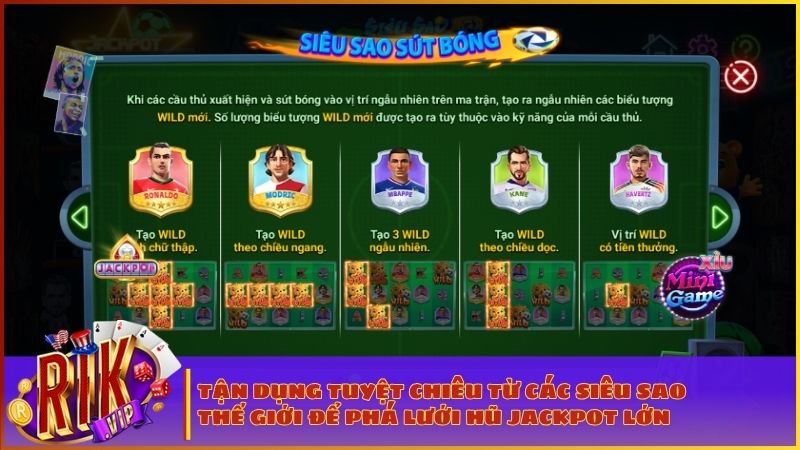 Dàn siêu sao bóng đá thế giới trổ tài dứt điểm tạo biểu tượng Wild trên ma trận
