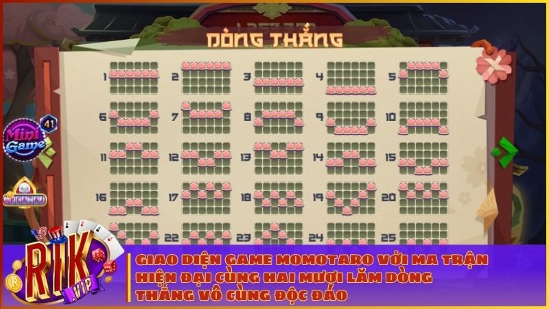 Cận cảnh ma trận quay hũ bốn hàng sáu cột cùng đồ họa anime rực rỡ tại sảnh RIKVIP